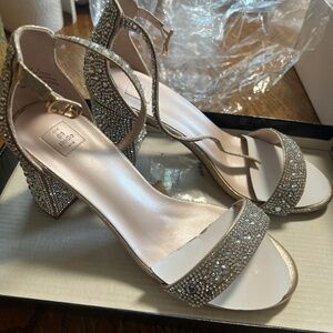 Rhinestone silver heels
